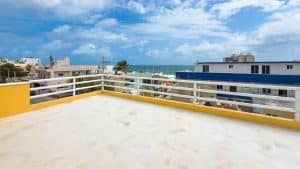 Spacious rooftop terrace with ocean view in Cancun, ideal for relaxing and entertaining. Isla Mujeres Mexico Property