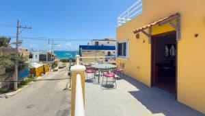 Beachfront terrace with ocean view at Mundaca Real Estate property in Mexico. Isla Mujeres Mexico Property